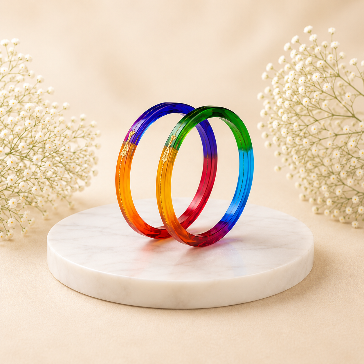 Rainbow Designer Bangles for Women | Colorful Traditional Fashion Bangles