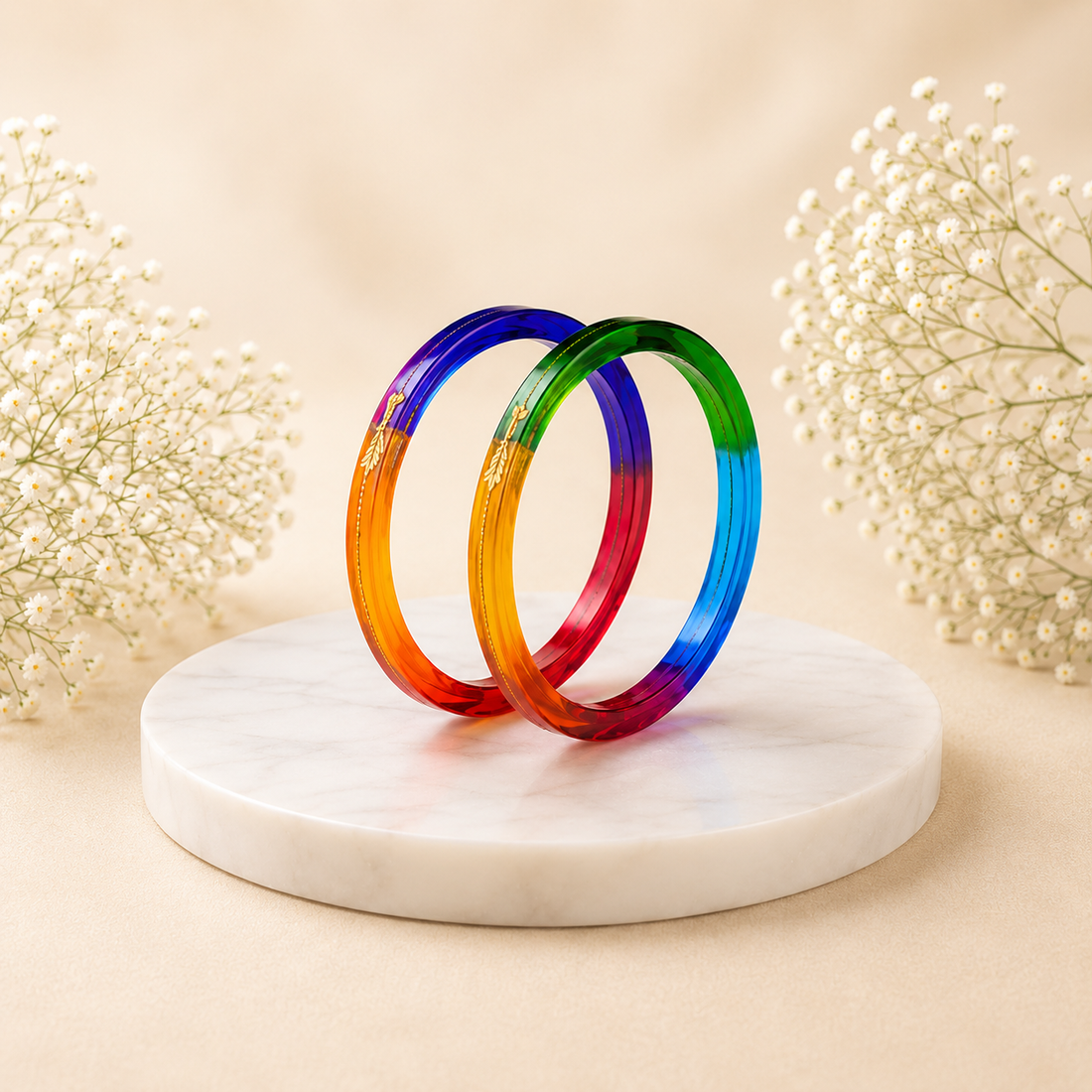 Rainbow Designer Bangles for Women | Colorful Traditional Fashion Bangles
