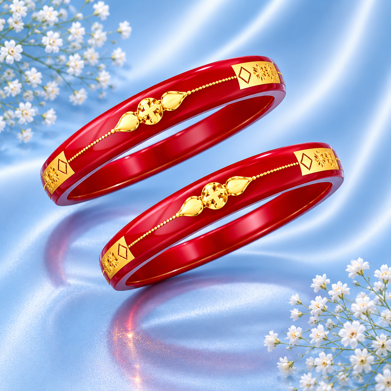 Premium Red & Gold Bangles for Women | Traditional Elegant Designer Bangles