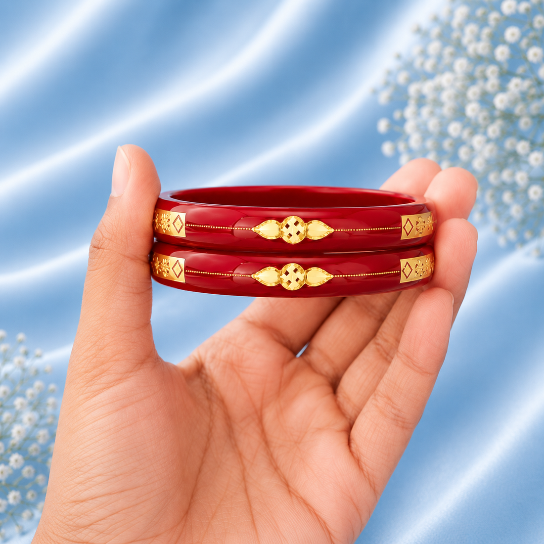 Premium Red & Gold Bangles for Women | Traditional Elegant Designer Bangles